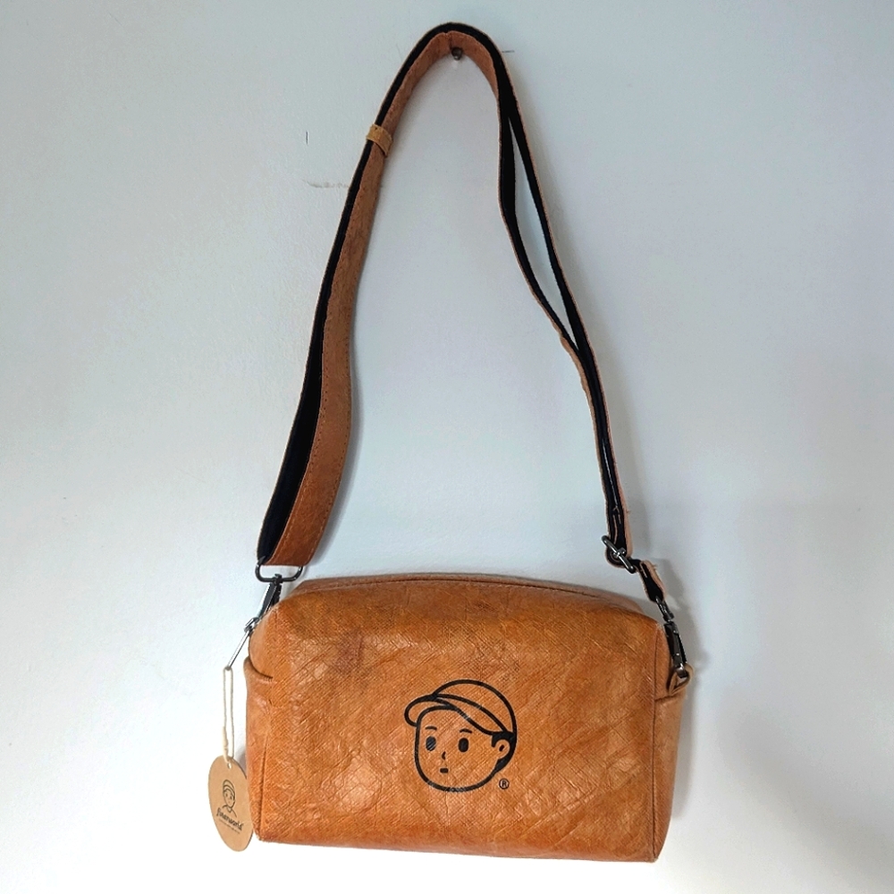 Finerworld Small Unisex Washable Kraft Paper Eco Bag (Crossbody /Shoulder)